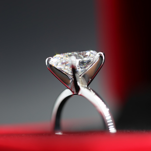 3 Carat Oval Lab Grown Diamond Solitaire Ring - Picture 3 of 14